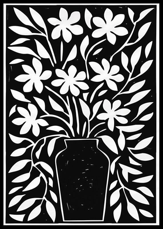 Vackra blommor i en stilren svartvit design-12