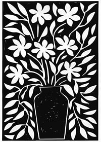 Vackra blommor i en stilren svartvit design-1