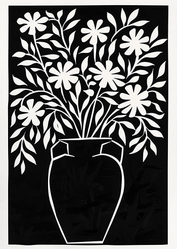 Poster Floral Noir