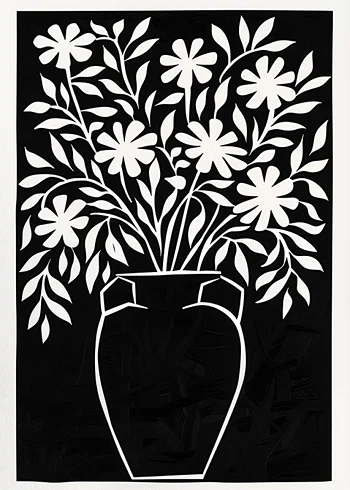 Poster Floral Noir