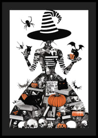 Mysterious witch surrounded by symbols of Halloween and magic-4