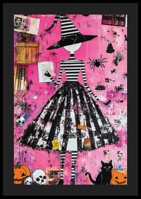 En färgstark häxkonst på en rosa bakgrund med mystisk charm-4