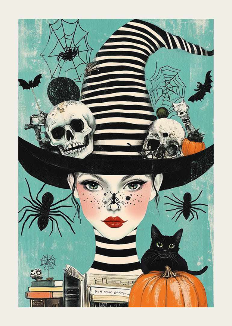 Förundras över en magisk häxas charm och kattens mystik-12