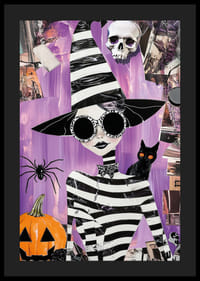 Colorful and imaginative poster with mysterious witch and Halloween theme-4