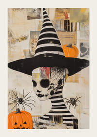 A spellbinding witchcraft with pumpkins and spiders creates a magical atmosphere-3