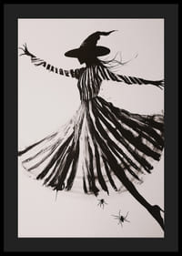 En silhuett av en dansande häxa sprider mystisk stämning-4