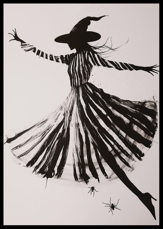 La sagoma di una strega danzante diffonde un'atmosfera mistica-12