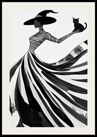 Eine geheimnisvolle Silhouette mit elegantem Fluss von Schwarz und Weiß-2