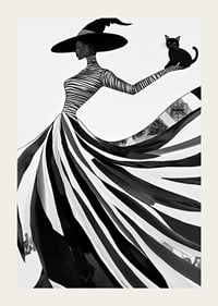 Eine geheimnisvolle Silhouette mit elegantem Fluss von Schwarz und Weiß-3