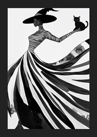 Eine geheimnisvolle Silhouette mit elegantem Fluss von Schwarz und Weiß-5