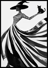 Eine geheimnisvolle Silhouette mit elegantem Fluss von Schwarz und Weiß-6