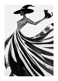 Eine geheimnisvolle Silhouette mit elegantem Fluss von Schwarz und Weiß-1
