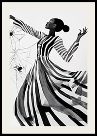 Elegance dances in black and white lines with the mystery of the spider web-2