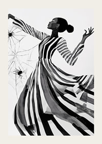 Elegance dances in black and white lines with the mystery of the spider web-3