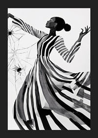 Elegance dances in black and white lines with the mystery of the spider web-5