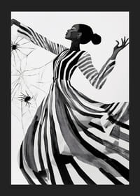 Elegance dances in black and white lines with the mystery of the spider web-5