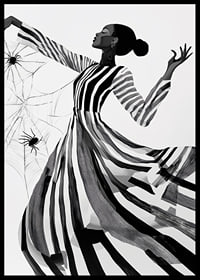 Elegance dances in black and white lines with the mystery of the spider web-6