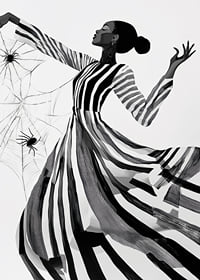 Elegance dances in black and white lines with the mystery of the spider web-7