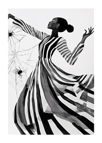 Elegance dances in black and white lines with the mystery of the spider web-1