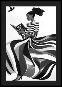 En kvinna i randig klänning fångar tidlös skönhet-4