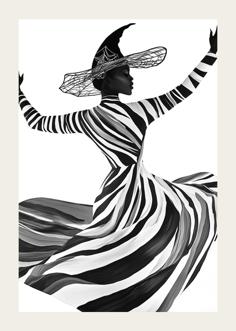 En hypnotisk dans av svartvita ränder och mystik-12