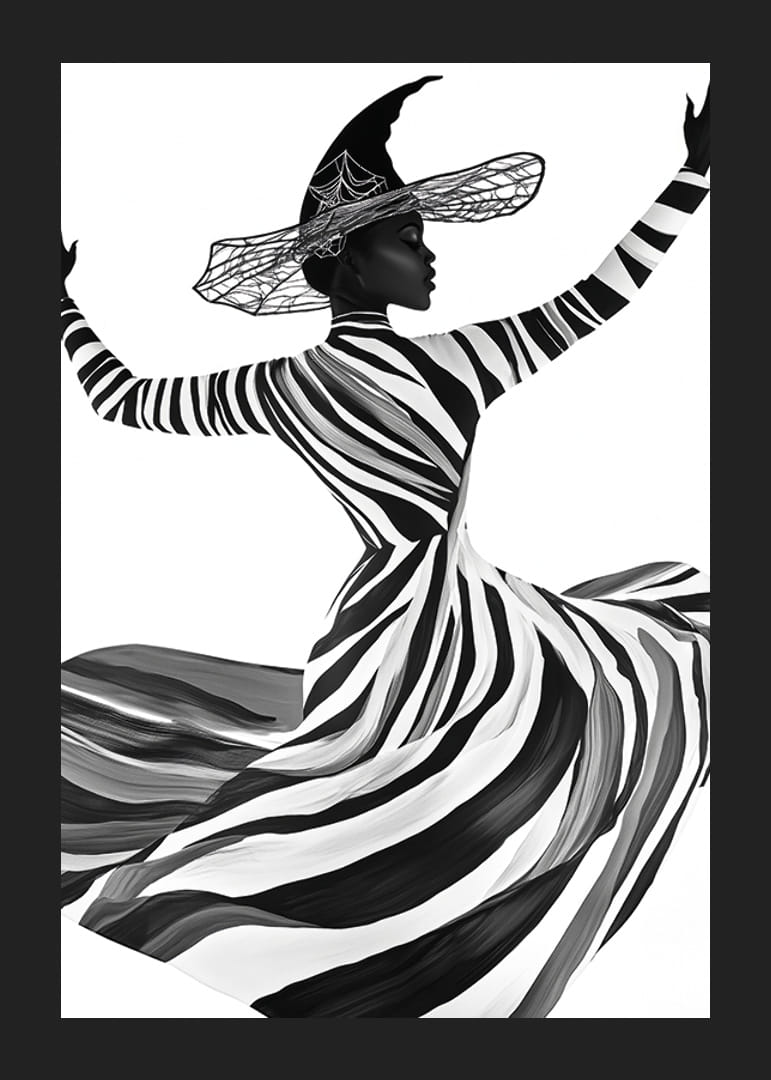 En hypnotisk dans av svartvita ränder och mystik-12