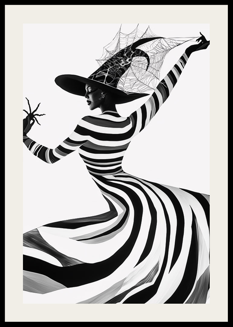 A captivating silhouette with suggestive stripes and playful magic-12