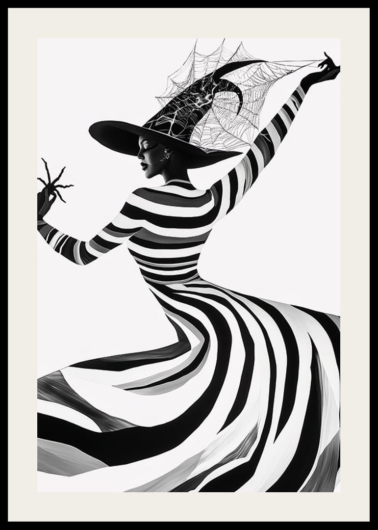 A captivating silhouette with suggestive stripes and playful magic-12