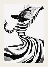 A captivating silhouette with suggestive stripes and playful magic-3
