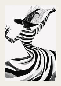 A captivating silhouette with suggestive stripes and playful magic-3
