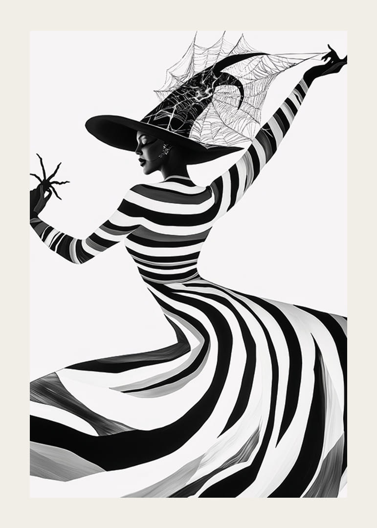 A captivating silhouette with suggestive stripes and playful magic-12
