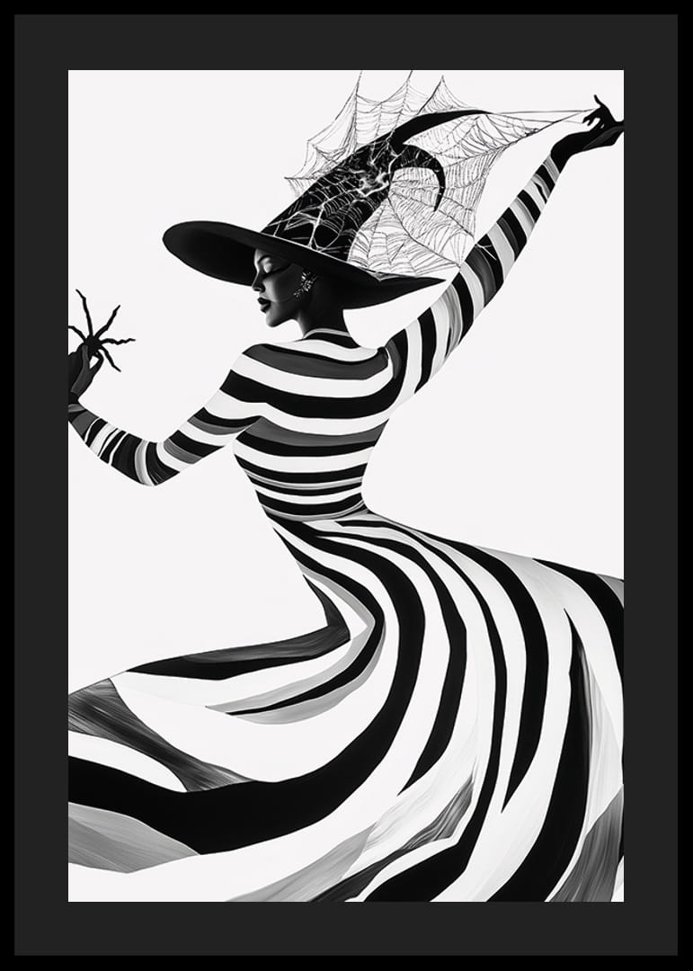 A captivating silhouette with suggestive stripes and playful magic-12