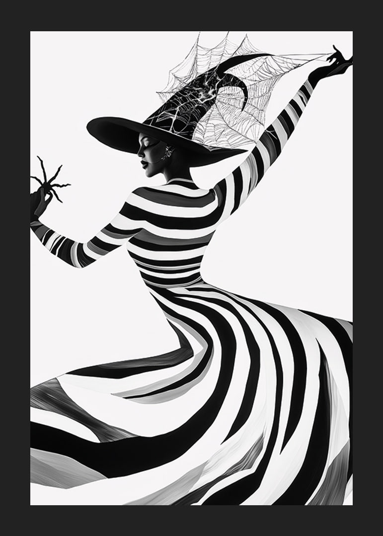A captivating silhouette with suggestive stripes and playful magic-12