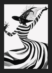A captivating silhouette with suggestive stripes and playful magic-5