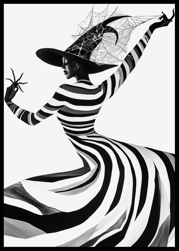 A captivating silhouette with suggestive stripes and playful magic-12