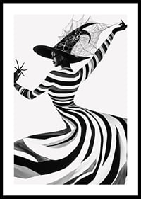 A captivating silhouette with suggestive stripes and playful magic-0