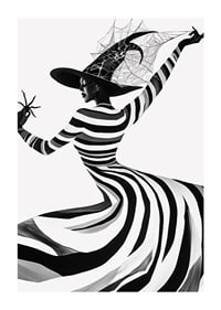 A captivating silhouette with suggestive stripes and playful magic-1