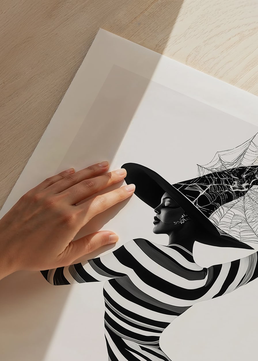 A captivating silhouette with suggestive stripes and playful magic-12