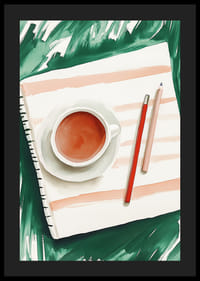 A harmonious moment with tea and creative expression on paper-4