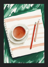 A harmonious moment with tea and creative expression on paper-5