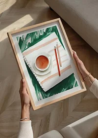 A harmonious moment with tea and creative expression on paper-8