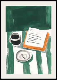 Una pausa para el café tranquila capturada en pinceladas artísticas-2