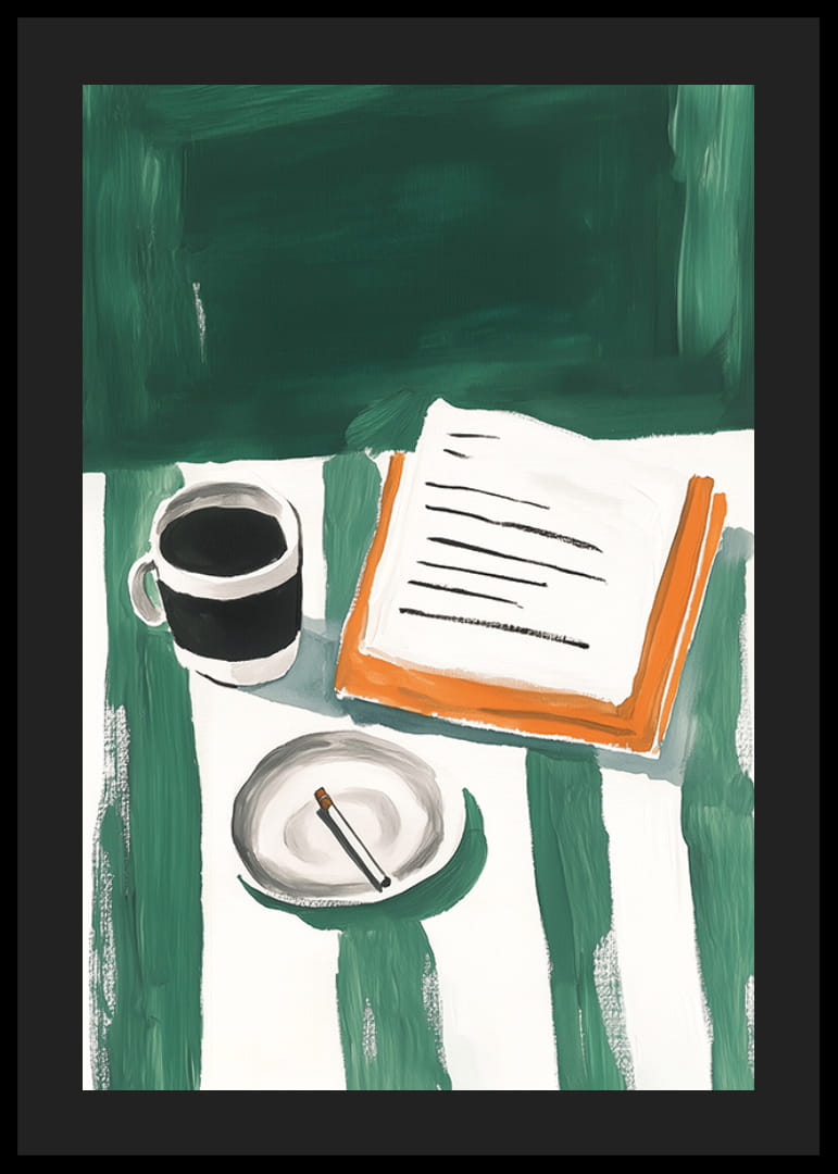 Una pausa para el café tranquila capturada en pinceladas artísticas-12