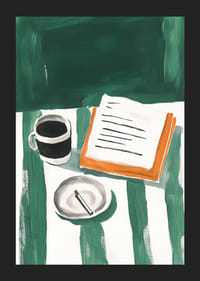 Una pausa para el café tranquila capturada en pinceladas artísticas-5