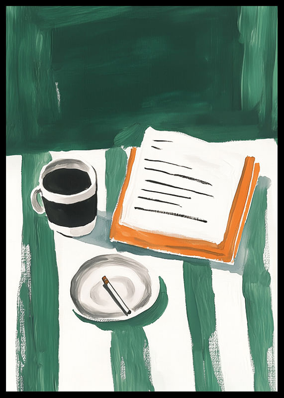 O pauză de cafea liniștită surprinsă în pensule artistice-12