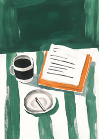 A quiet coffee break captured in artistic brushstrokes-7