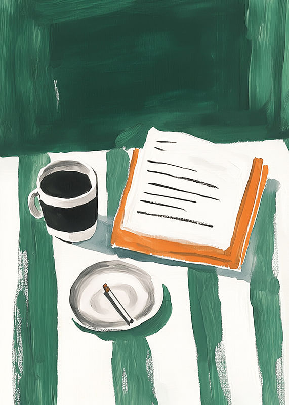 O pauză de cafea liniștită surprinsă în pensule artistice-12