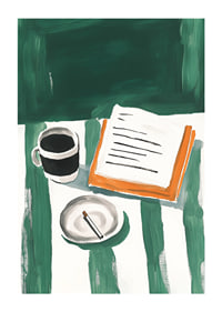 A quiet coffee break captured in artistic brushstrokes-1