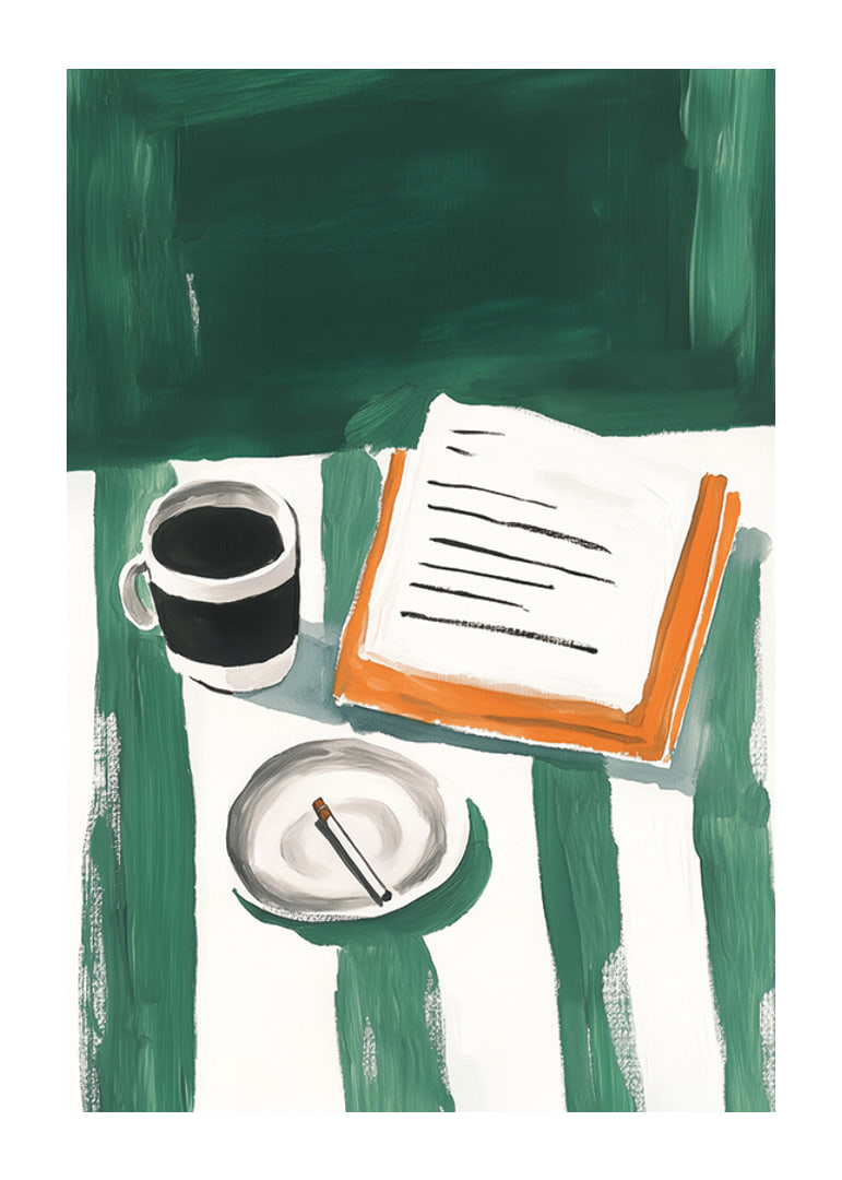 A quiet coffee break captured in artistic brushstrokes-12