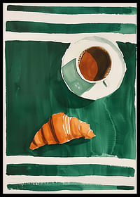 O dimineață armonioasă cu cafea și croissant-0